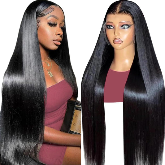 HAIRSW 13x6 Full Glueless Wig Transparent Lace Front Wig Straight Brazilian Human Hair