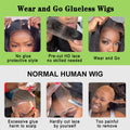 HAIRSW Human Hair Pre Plucked Pre Cut Wear and Go Glueless Wig 13x4 HD Body Wave Lace Front Wigs with Baby Hair