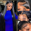 HAIRSW 13x6 Full Glueless Wig Transparent Lace Front Wig Straight Brazilian Human Hair