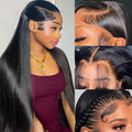 HAIRSW 13x6 Full Glueless Wig Transparent Lace Front Wig Straight Brazilian Human Hair