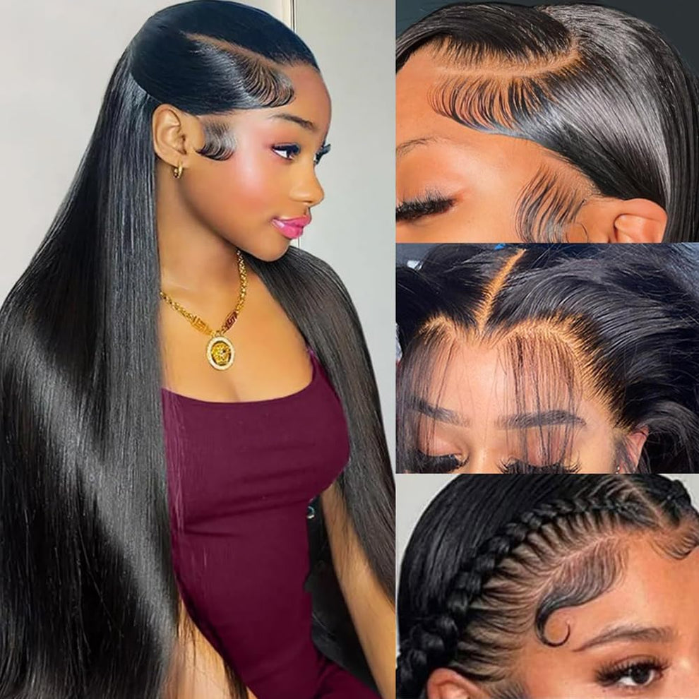 HAIRSW 13x6 Full Glueless Wig Transparent Lace Front Wig Straight Brazilian Human Hair