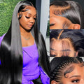 HAIRSW 13x6 Full Glueless Wig Transparent Lace Front Wig Straight Brazilian Human Hair