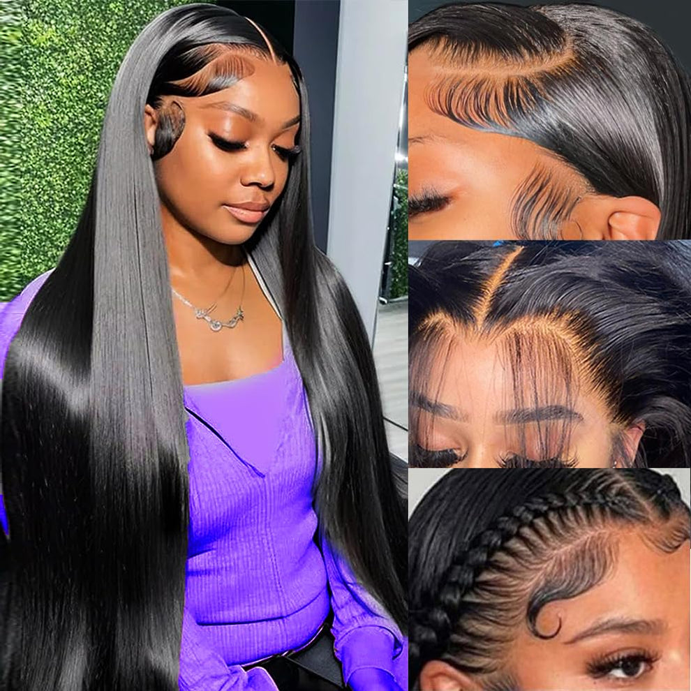 HAIRSW 13x6 Full Glueless Wig Transparent Lace Front Wig Straight Brazilian Human Hair