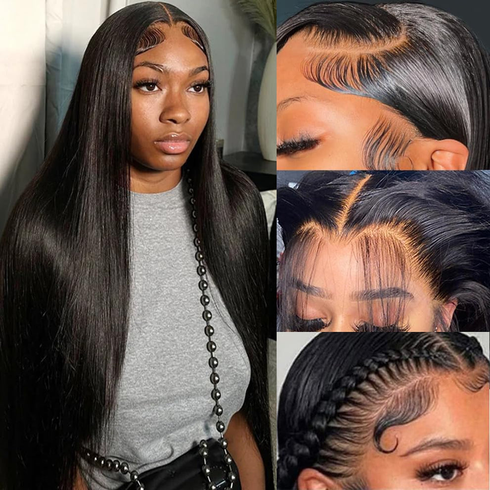 HAIRSW 13x6 Full Glueless Wig Transparent Lace Front Wig Straight Brazilian Human Hair