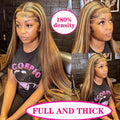 HD Straight Lace Front Wig, 4/27 Honey Blonde Highlight, Glueless Human Hair