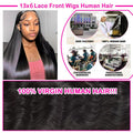 HAIRSW 13x6 Full Glueless Wig Transparent Lace Front Wig Straight Brazilian Human Hair