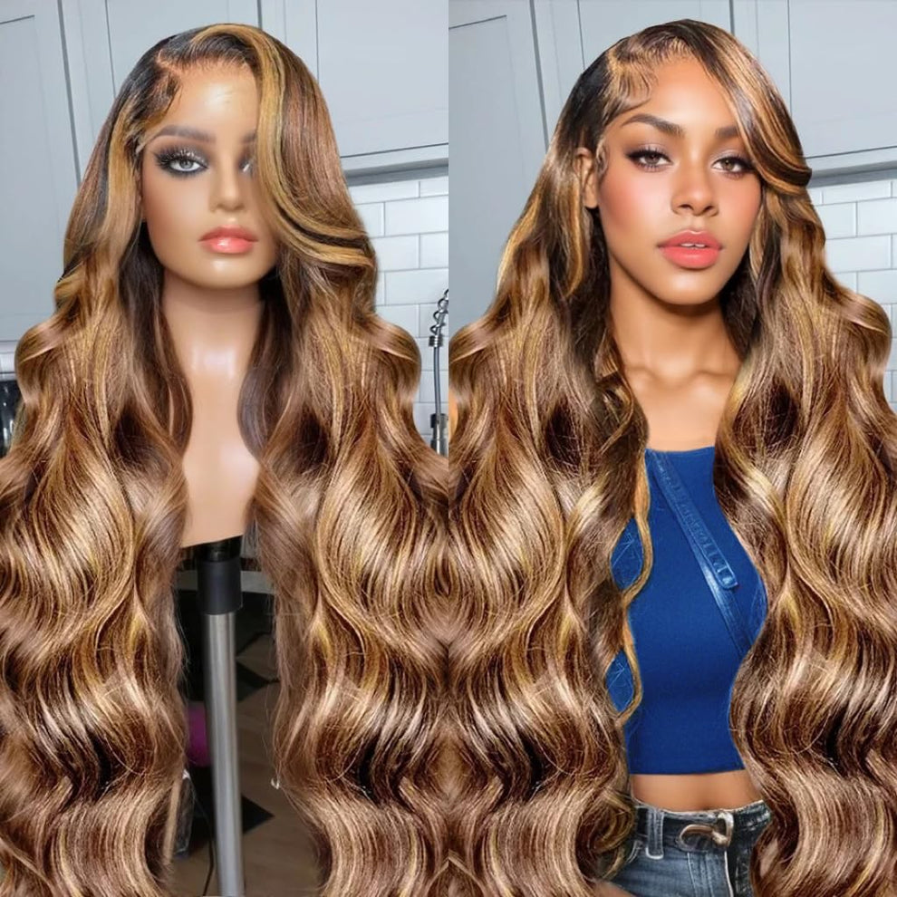 4/27 Highlight 5x5 Glueless Lace Closure Wigs HAIRSW Body Wave Wigs Virgin Hair