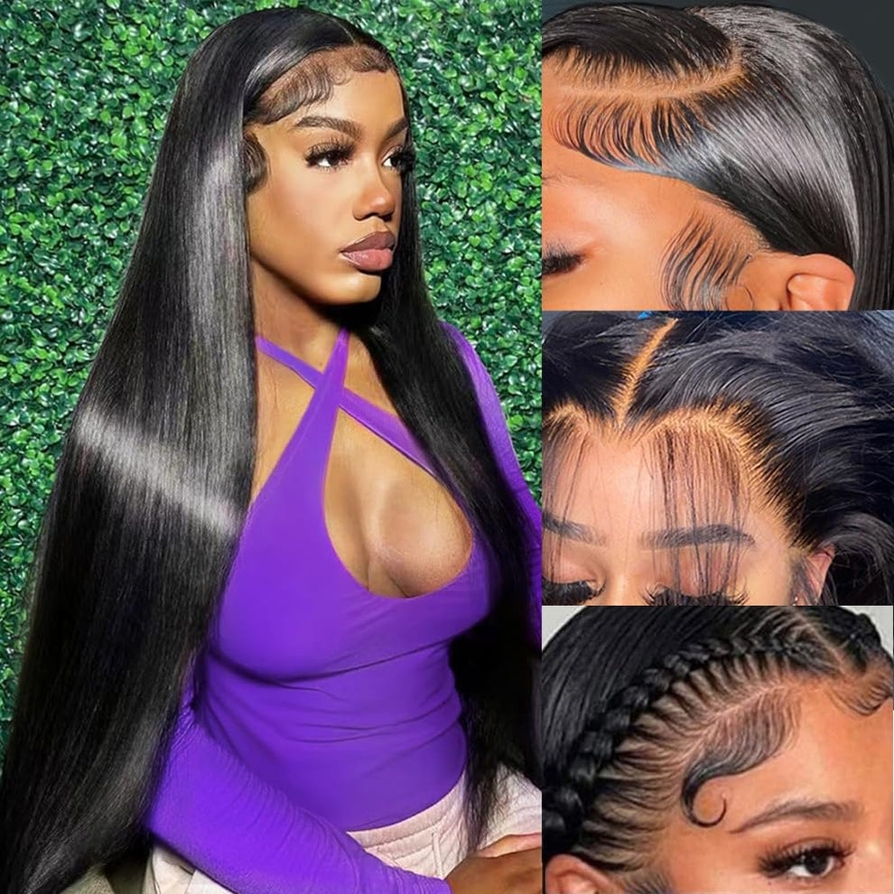 HAIRSW 13x6 Full Glueless Wig Transparent Lace Front Wig Straight Brazilian Human Hair