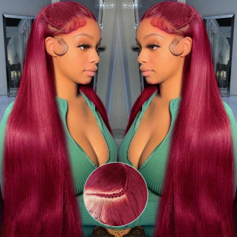 99j Burgundy Body Wave 13x6 Lace Front Wig | 250% Density Glueless Human Hair