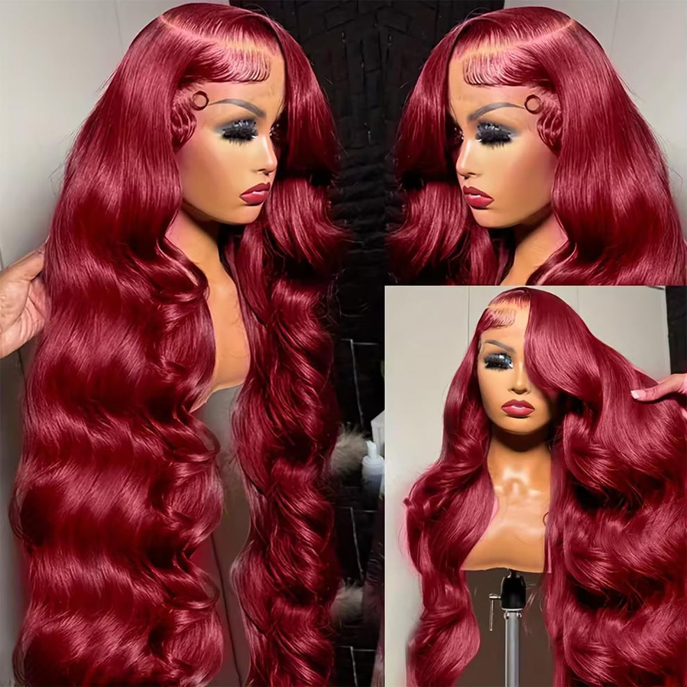 99j Burgundy Body Wave 13x6 Lace Front Wig | 250% Density Glueless Human Hair