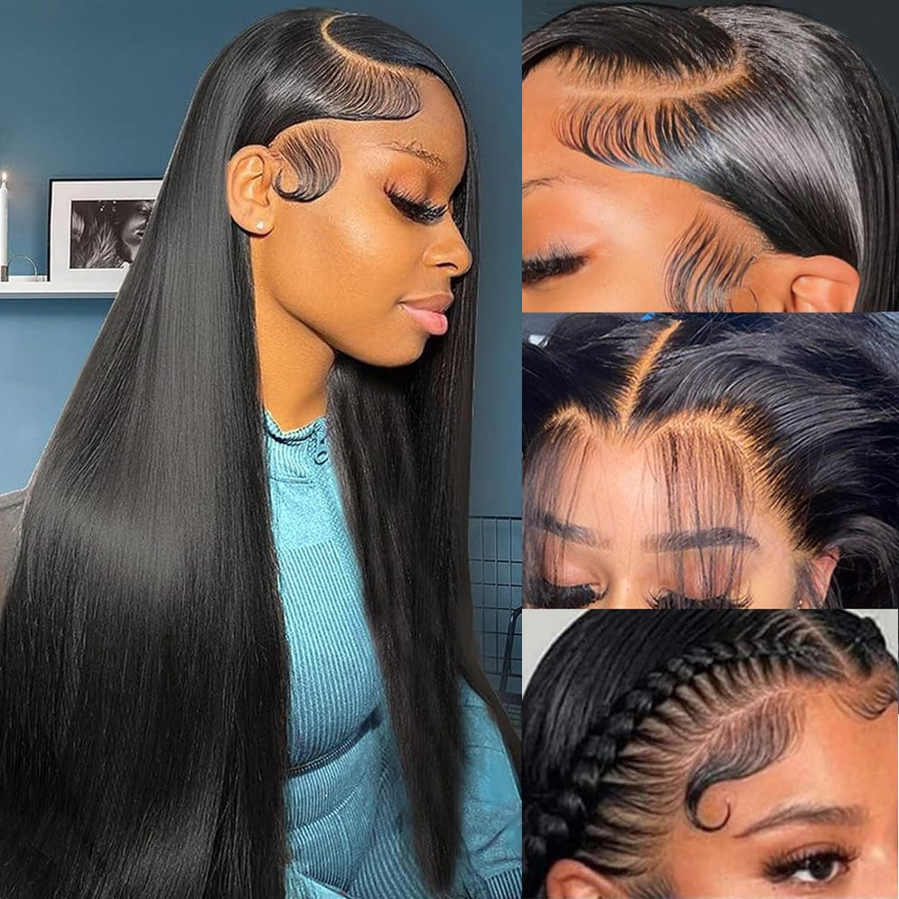 HAIRSW 13x6 Full Glueless Wig Transparent Lace Front Wig Straight Brazilian Human Hair