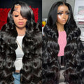 HAIRSW Human Hair Pre Plucked Pre Cut Wear and Go Glueless Wig 13x4 HD Body Wave Lace Front Wigs with Baby Hair