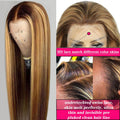 HD Straight Lace Front Wig, 4/27 Honey Blonde Highlight, Glueless Human Hair