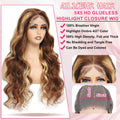 4/27 Highlight 5x5 Glueless Lace Closure Wigs HAIRSW Body Wave Wigs Virgin Hair