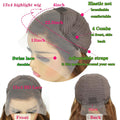 HD Straight Lace Front Wig, 4/27 Honey Blonde Highlight, Glueless Human Hair